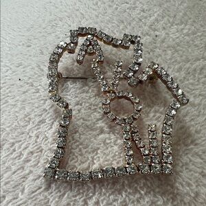 Vintage 1980 Michigan State Avon Sparkling Crystal Brooch